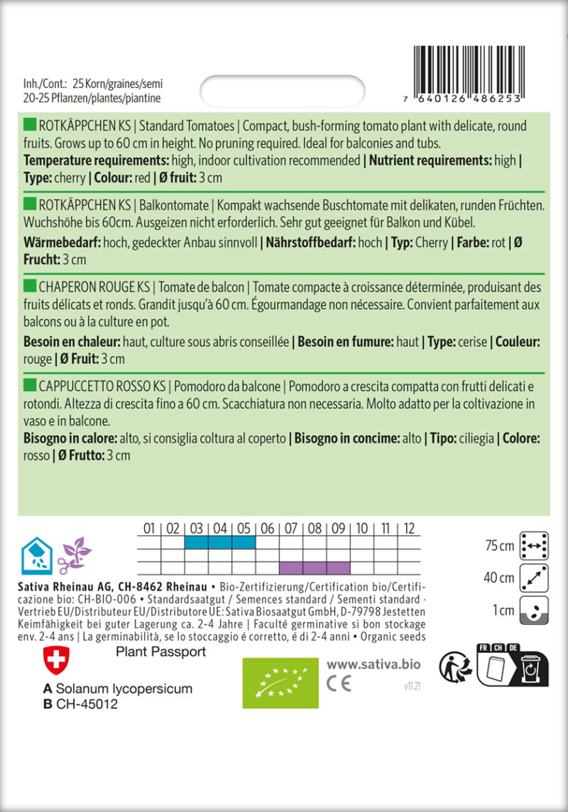 Bio-Saatgut Tomate Rotkäppchen KS – Bild 2