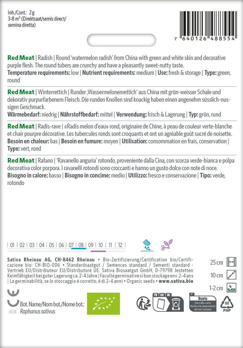 Bio-Saatgut Wassermelonen-Rettich "Red Meat" – Bild 2