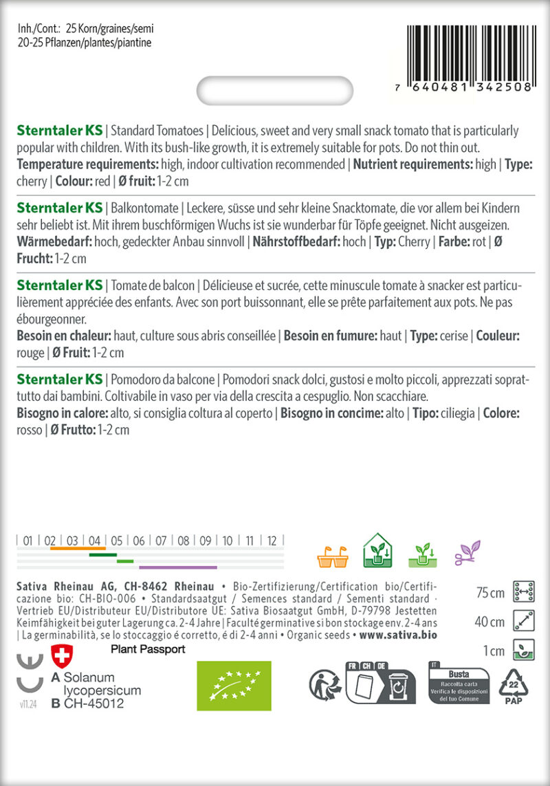 Bio-Saatgut Tomate Sterntaler KS – Bild 3