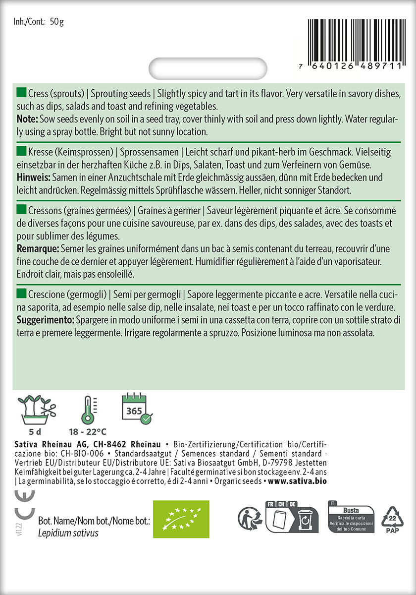 Bio-Saatgut Kresse (Keimsprossen) – Bild 3