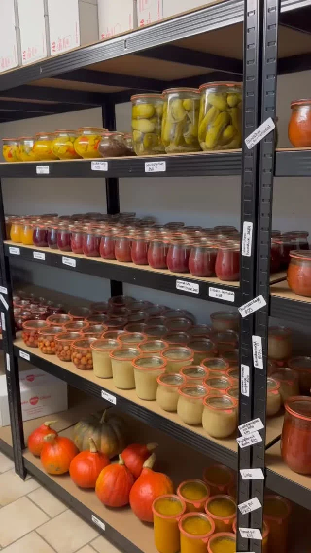 Der Vorratskeller füllt sich 🧅🥔🍅
In den letzten Wochen habe ich einen kleinen Einkochmarathon hingelegt und unseren Vorrat aufgefüllt. Alles, was an Ernte zu viel war, habe ich eingefroren oder haltbar gemacht. So haben wir im Winter noch etwas von unserer Ernte. 
Die Gläser von @weck_official  nutze ich schon viele Jahre und bin froh, dass ich noch genug davon hatte 😅
#einkochen #haltbarmachen #dankbarkeit #ernte #weck #erntezeit #vorratskammer #selbstversorger #gartenliebe